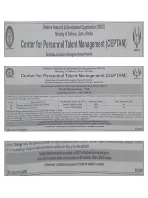 DRDO CEPTAM 11 Recruitment 2025 English