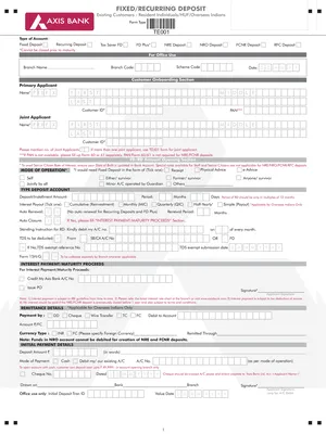 FD Closure Form Axis Bank English