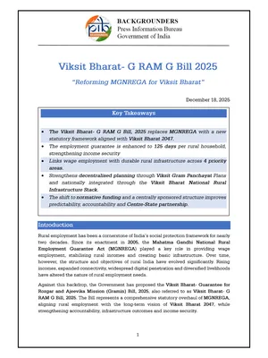 Viksit Bharat- G RAM G Bill 2025 English