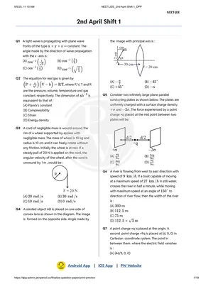 JEE Mains 2025 Question Paper English