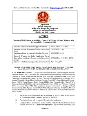 SSC GD Notification 2026 