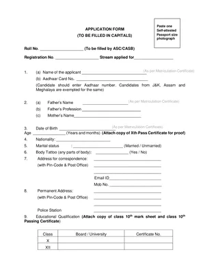 Air Force Non Combatant Form English