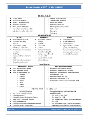 UPSC EPFO Syllabus 2026 