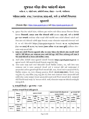 GSSSB Staff Nurse Vacancy Notification 2026 English