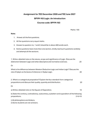 IGNOU Assignment Question Paper 2026 English
