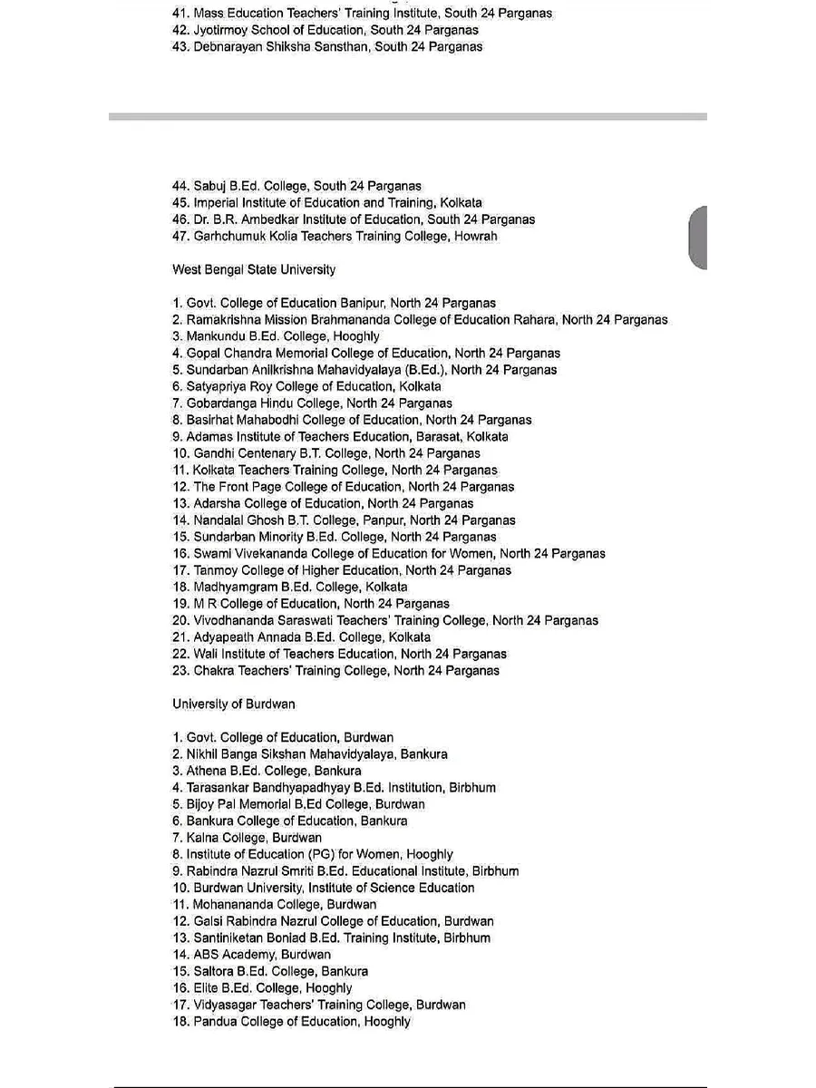 West Bengal B.ed College Cancel List page 2