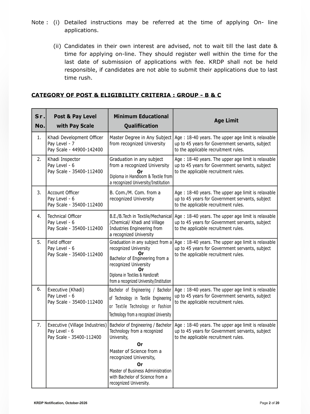 KRDP Recruitment 2026 page 2