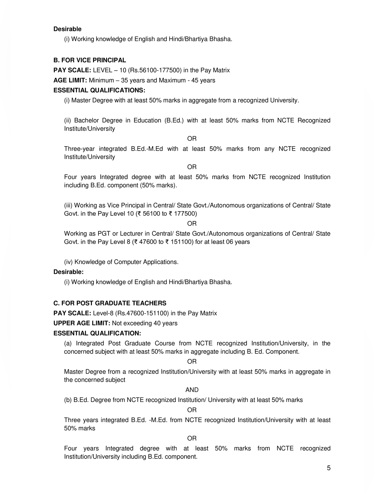 AEES Teaching Recruitment 2026 Notification page 5