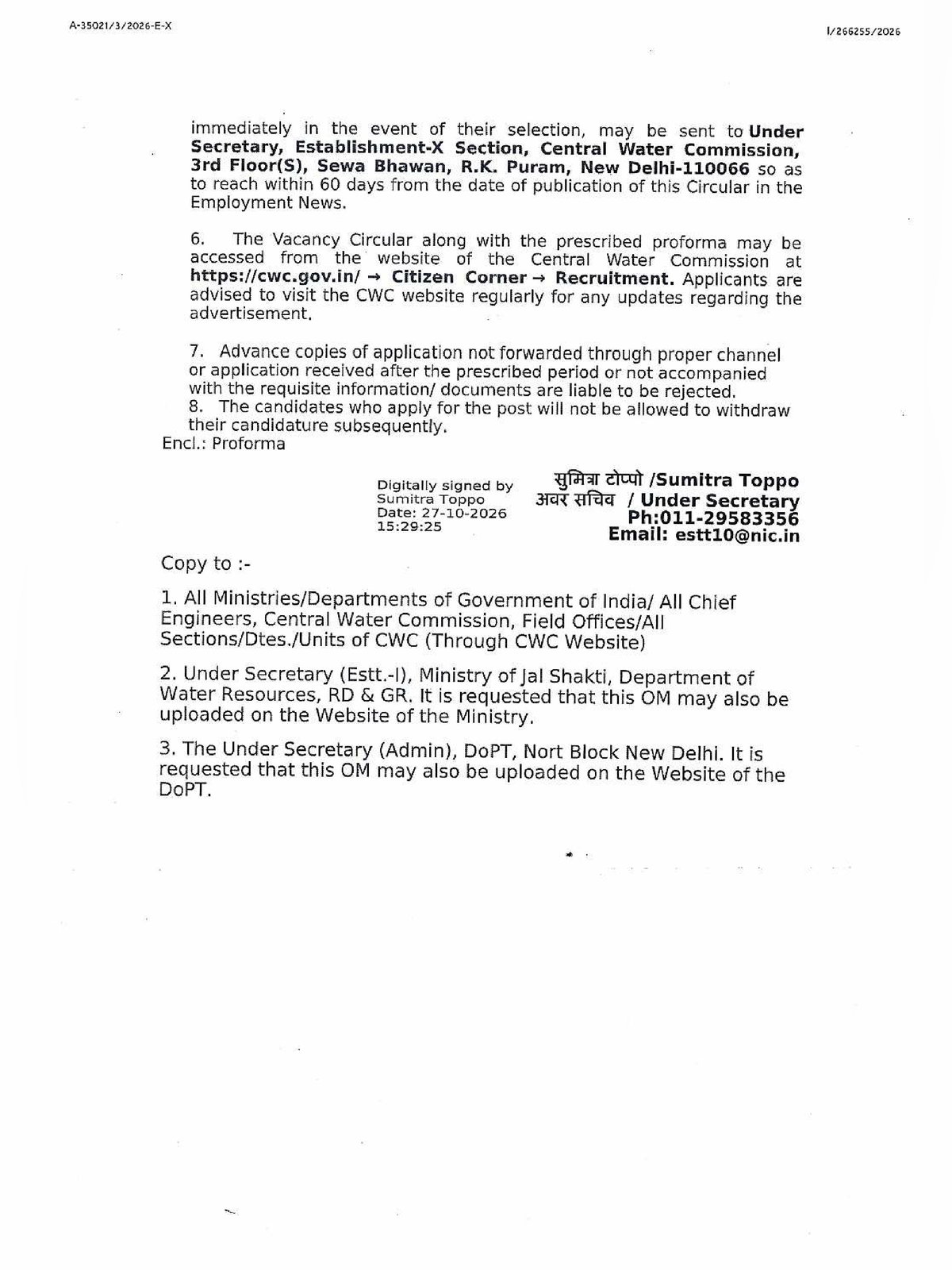 CWC Chief Draughtsman Recruitment 2026 Notification page 3
