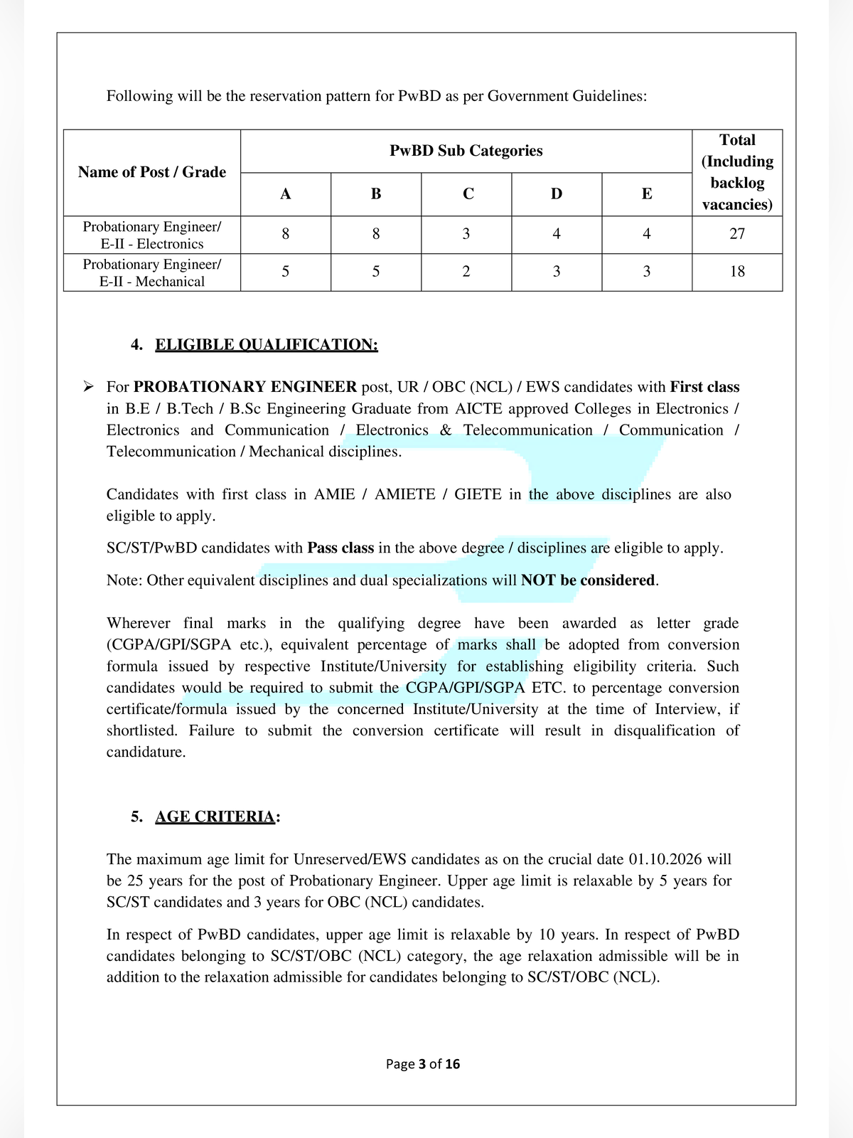 BEL Probationary Engineer Recruitment 2026 Notification page 3