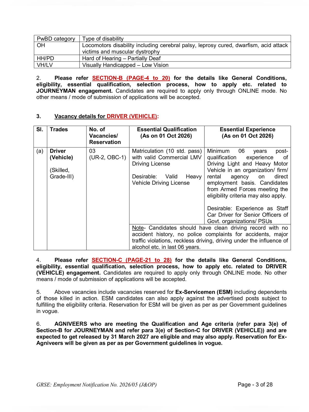 GRSE Recruitment 2026 Notification page 3