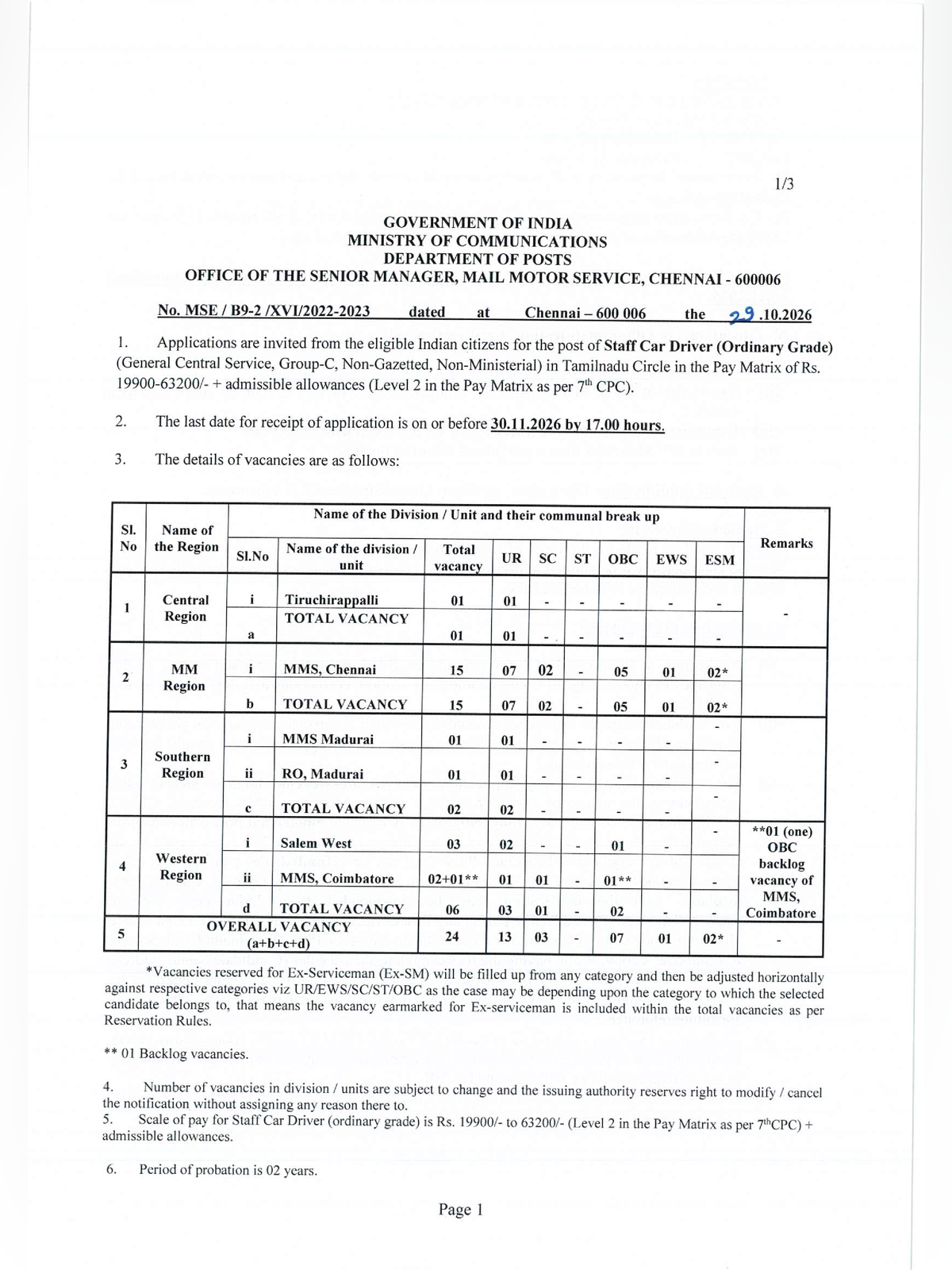 India Post Car Driver Recruitment 2026 Notification page 2
