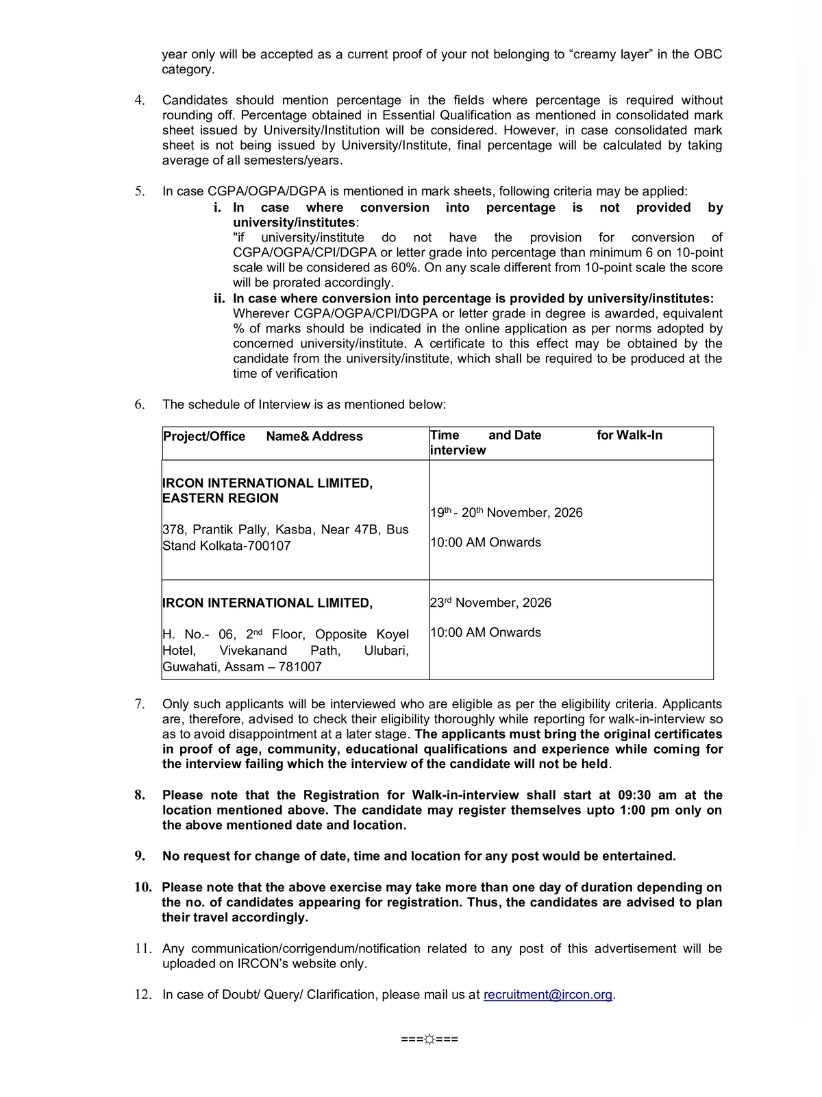 IRCON Manager Recruitment 2026 Notification page 3