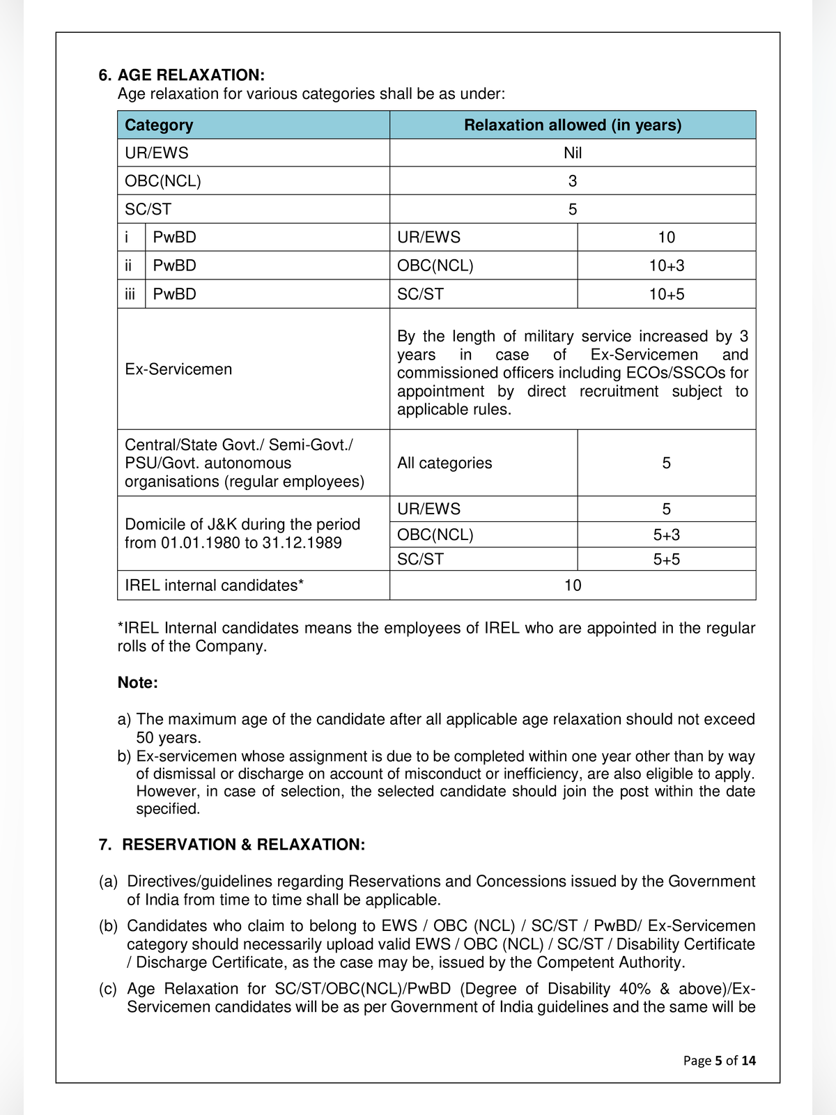 IREL Recruitment 2026 Notification page 5