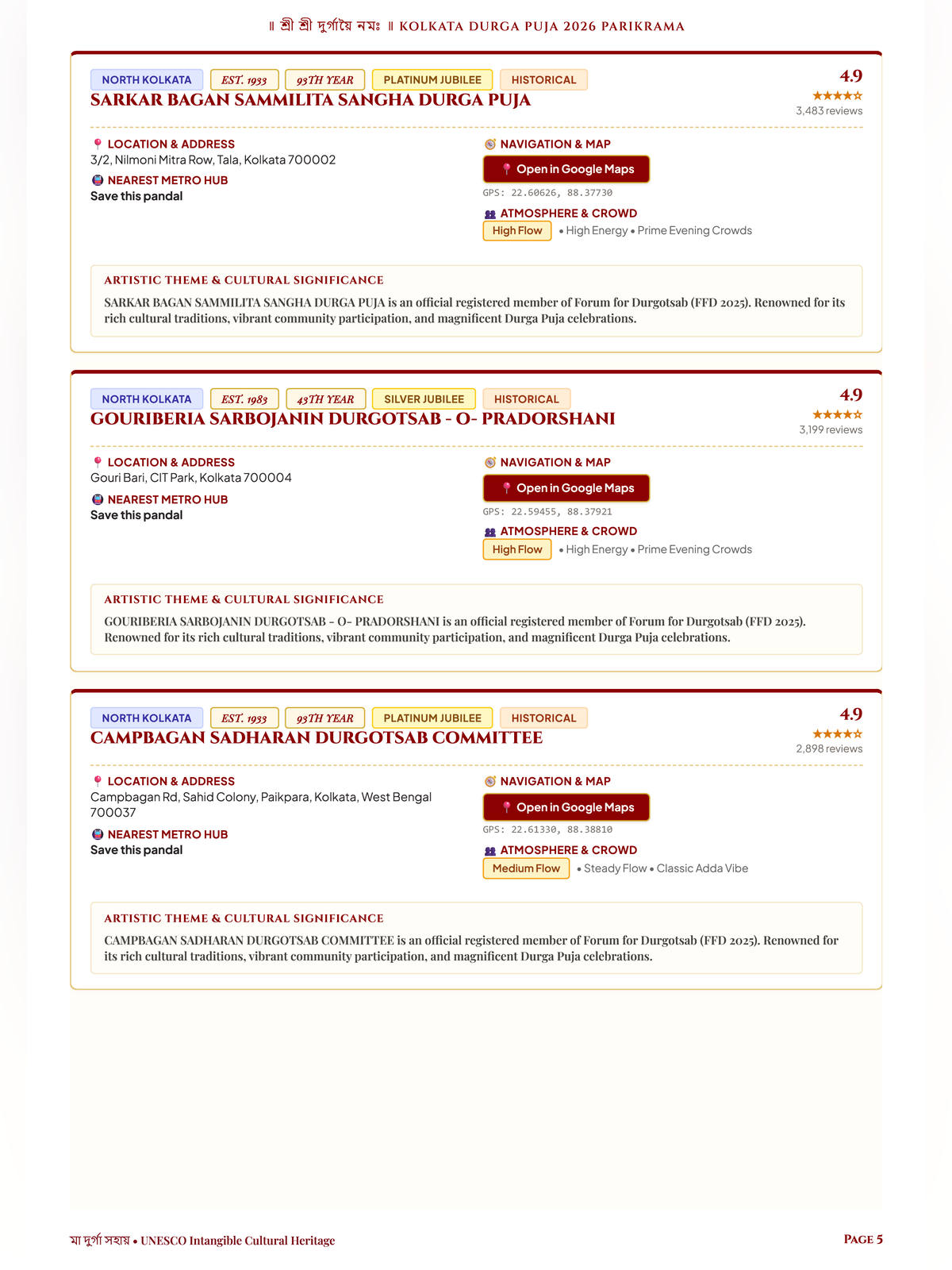 Kolkata Durga Puja Map 2026 page 5