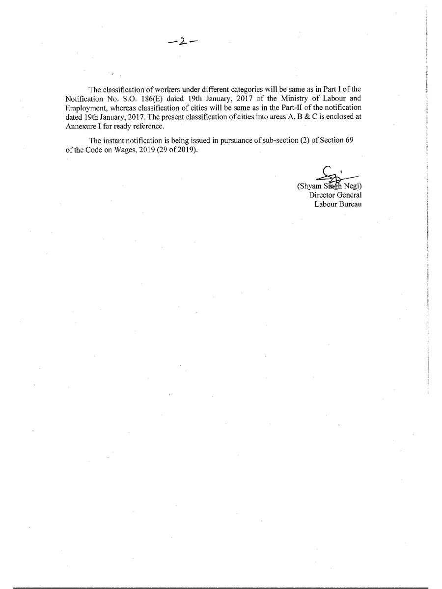 Minimum Wages Notification Central Labour Commissioner 2026 page 2