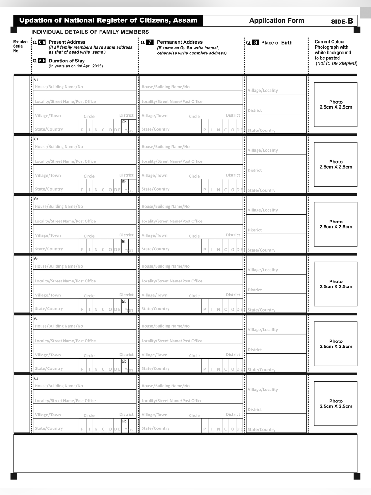 NRC Application Form page 2