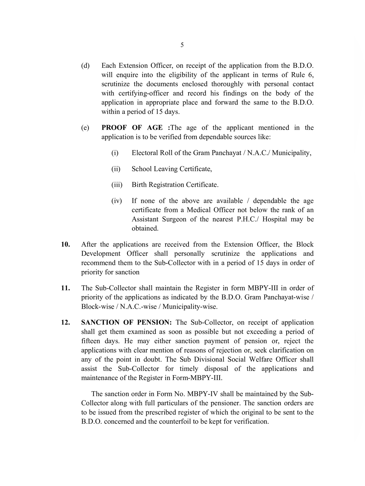 Madhu Babu Pension Yojana (MBPY) Guidelines Odisha page 5