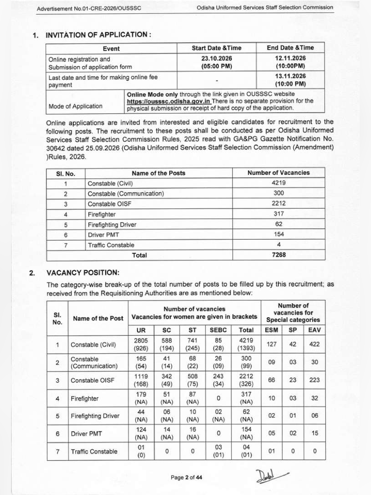 Odisha Police Constable Recruitment 2026 Notification page 2