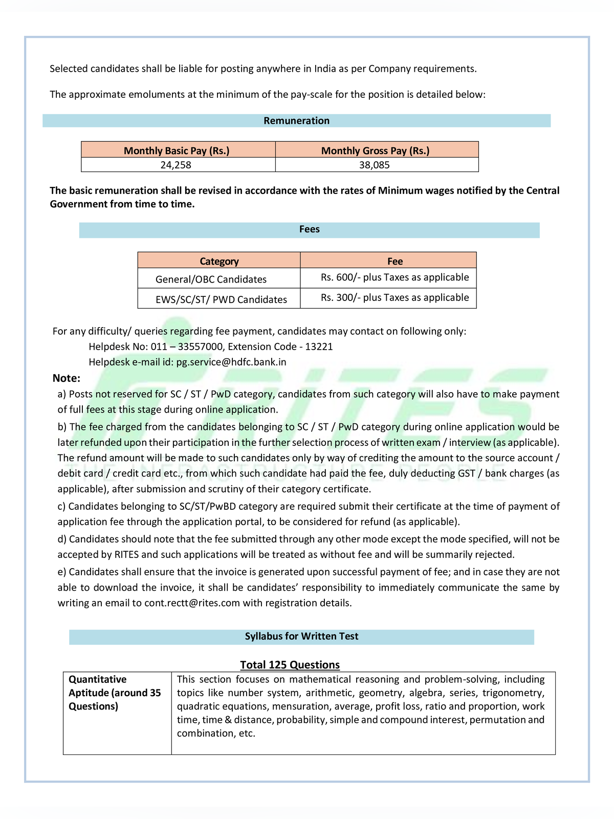 RITES Recruitment 2026 Notification page 5