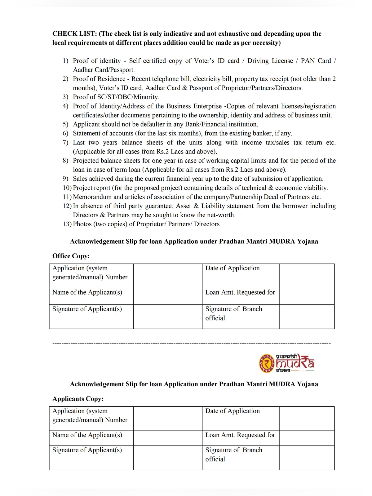 SBI Mudra Loan Application Form page 4