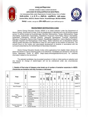 AEES Teaching Recruitment 2026 Notification 