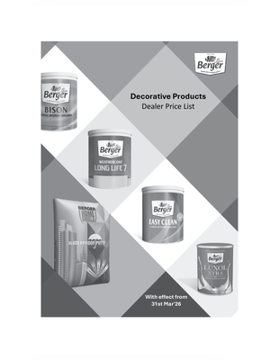 Berger Paints Price List 2026 English