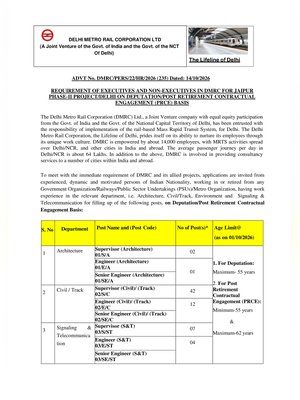 DMRC Job Vacancy 2026 Notification 