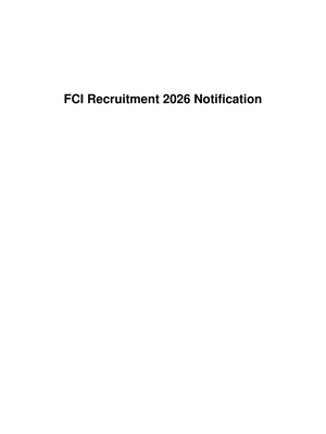 FCI Recruitment 2026 Notification 