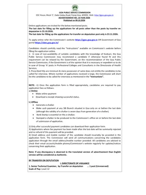 Goa PSC Recruitment 2026 Notification 