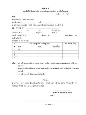 Gujarat Ration Card Member Name Deletion Form