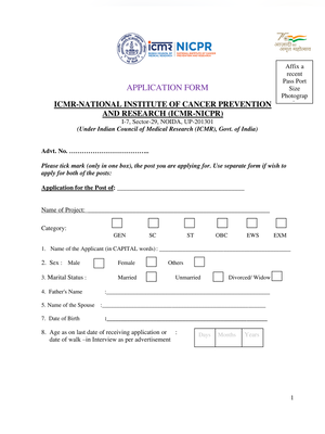 ICMR Application Form