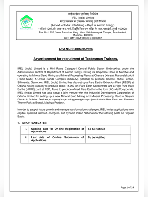 IREL Recruitment 2026 Notification 