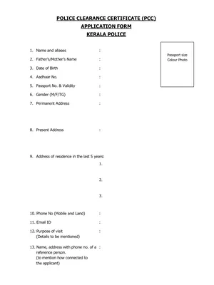 Kerala Police Sathyavangmoolam Form Malayalam English