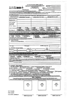 Bank of India KYC Form