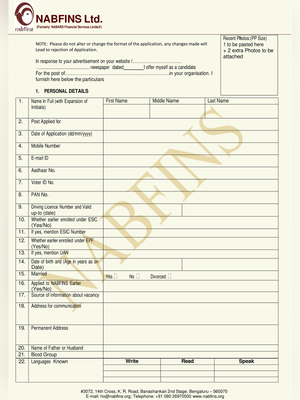 NABFINS CSO Recruitment 2026 