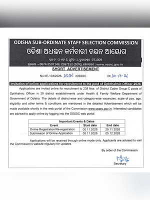 OSSSC Group C Recruitment 2026 Notification 