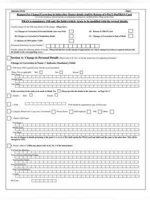 Post Office NPS Correction/Change Application Form
