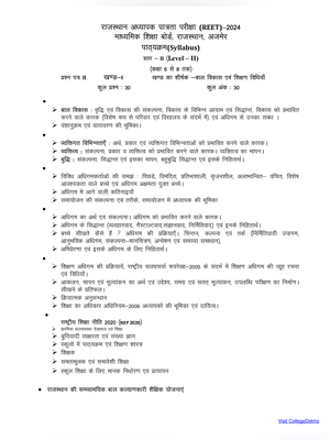 REET Level 2 syllabus 2026