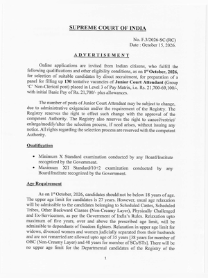 SCI JCA Recruitment 2026 Notification 