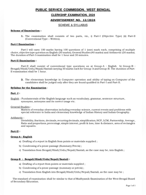 WBPSC Clerkship Syllabus 2026 