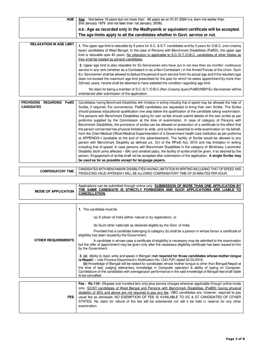 WBPSC Clerkship Notification 2026 page 2