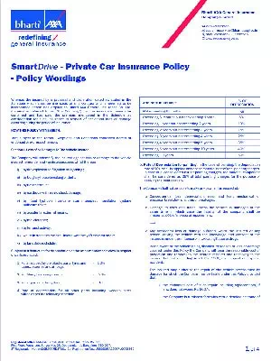 Bharti AXA Smart Drive Private Car Insurance Policy
