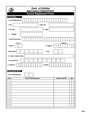 Farmer Registration Form Odisha