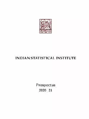 Indian Statistical Institute Prospectus 2020-21