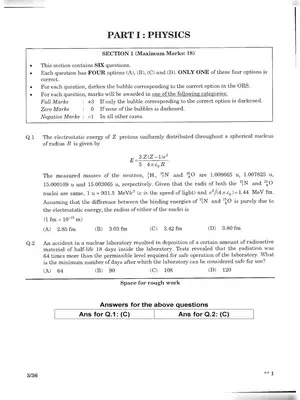 JEE (Advanced) Previous Exam Question Paper 2 (2016)