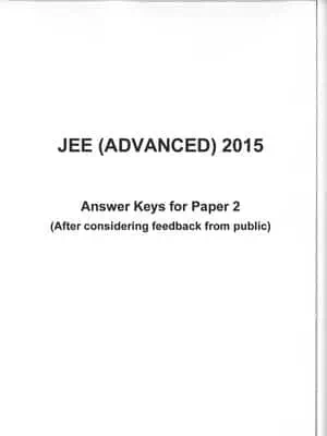 JEE (Advanced) Previous Exam Question Paper 2 with Answer (2015)