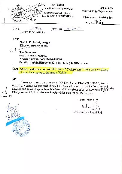 Odisha President, Zilla Parishad List With Address & Mobile No.