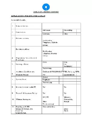 SBI Doctor Plus Scheme Application Form