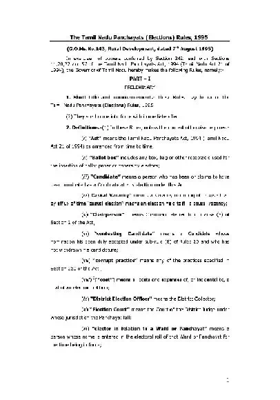 Tamil Nadu Panchayat Election Rules & Form 2A